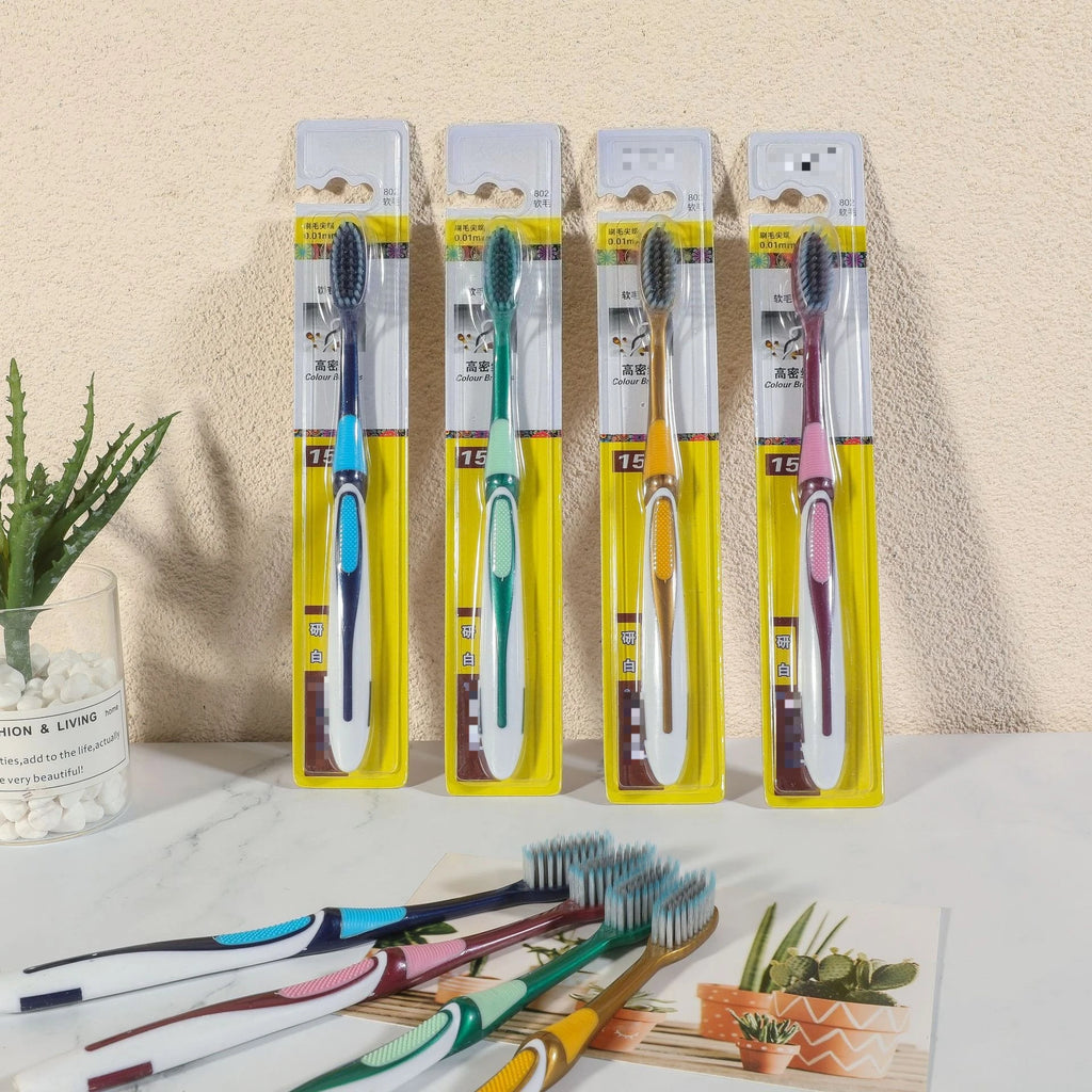 3-Pack Soft Bristle Adult Toothbrush Set | Large Brush Head Manual Toothbrush Set QXL
