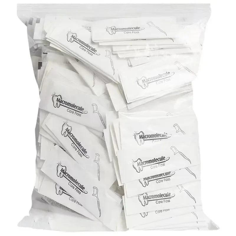 300-Pack Disposable Dental Floss Picks | Individually Wrapped Dental Floss Picks QXL