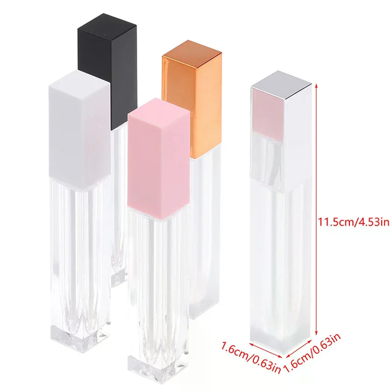 7ml Square Empty Lip Gloss Tubes | Refillable DIY Containers Lip Gloss Container QXL