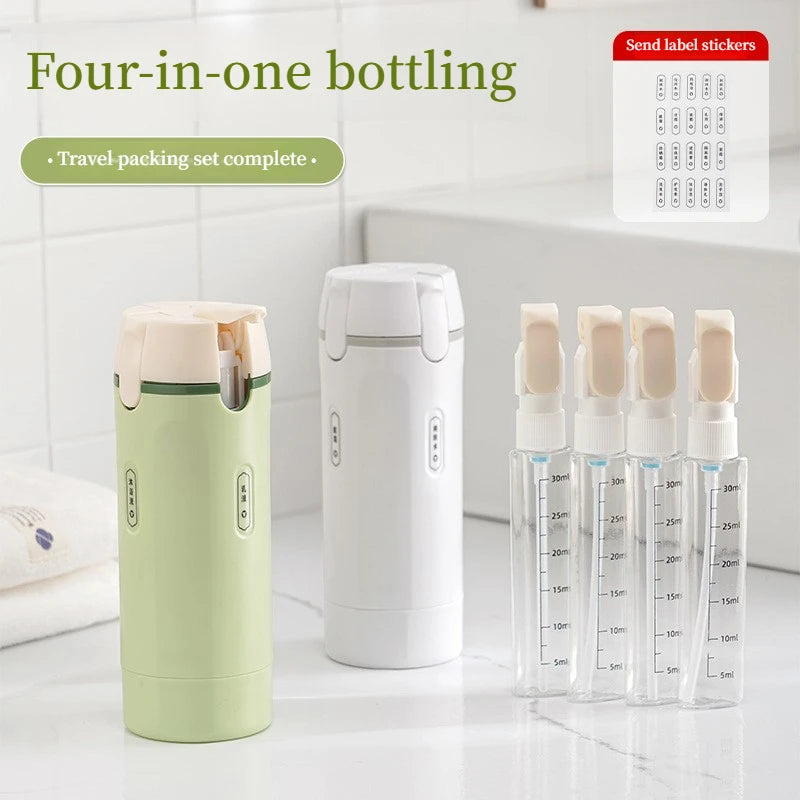 4-in-1 Leakproof Travel Dispenser Bottles | 4×30ml Refillable Travel Dispenser Bottle QXL