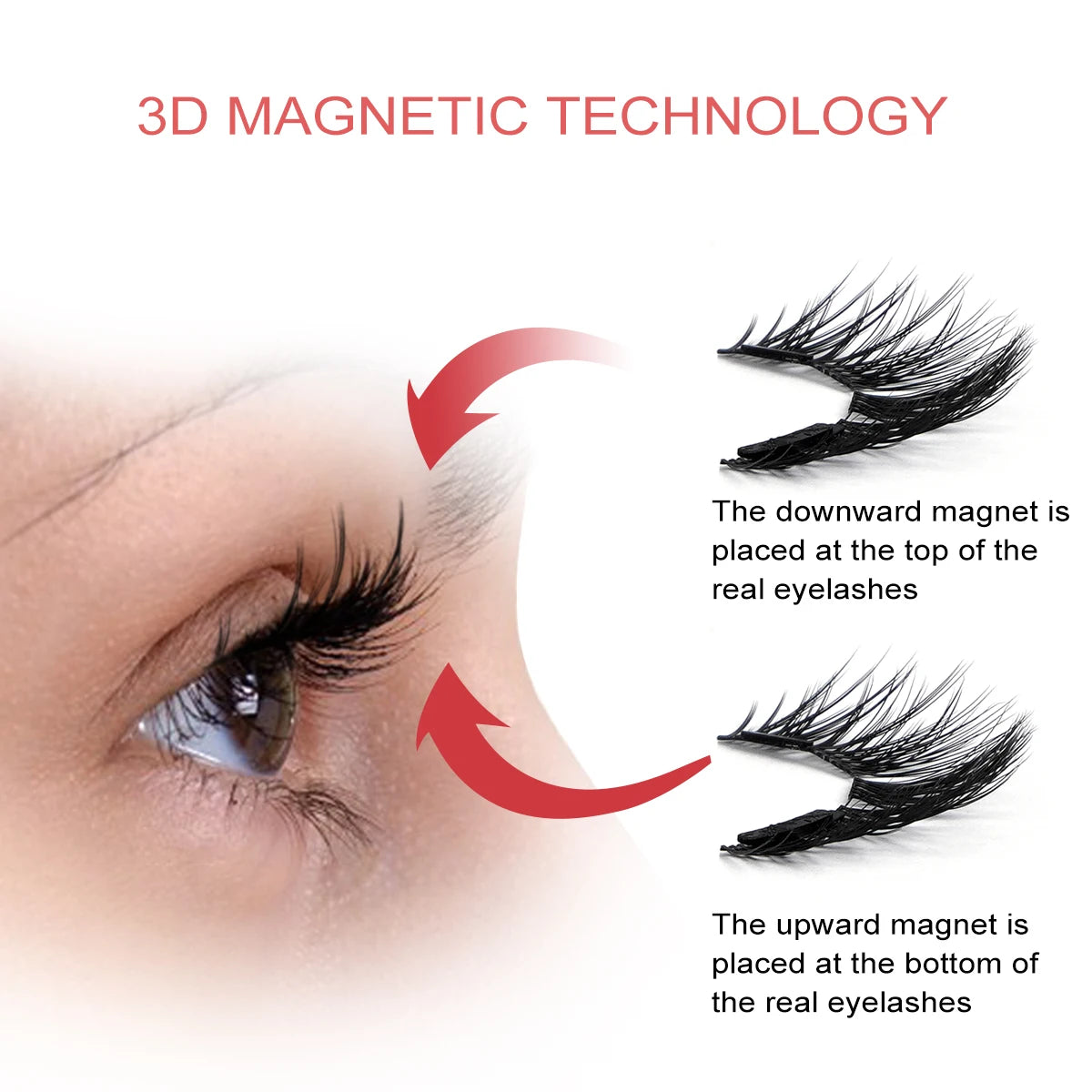 MAGEFY 3-Pair Magnetic Eyelashes Set | Glue-Free & Reusable Magnetic False Lashes QXL