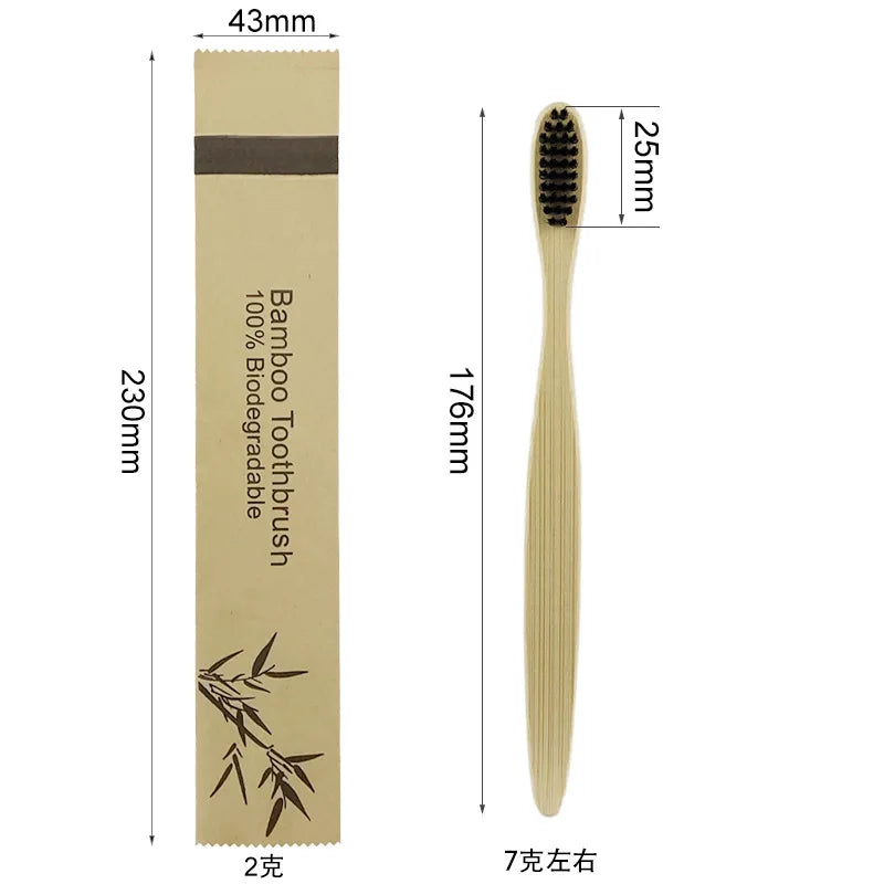 50-Pack Bamboo Toothbrushes | Soft Bristle, Eco-Friendly Bamboo Toothbrush QXL
