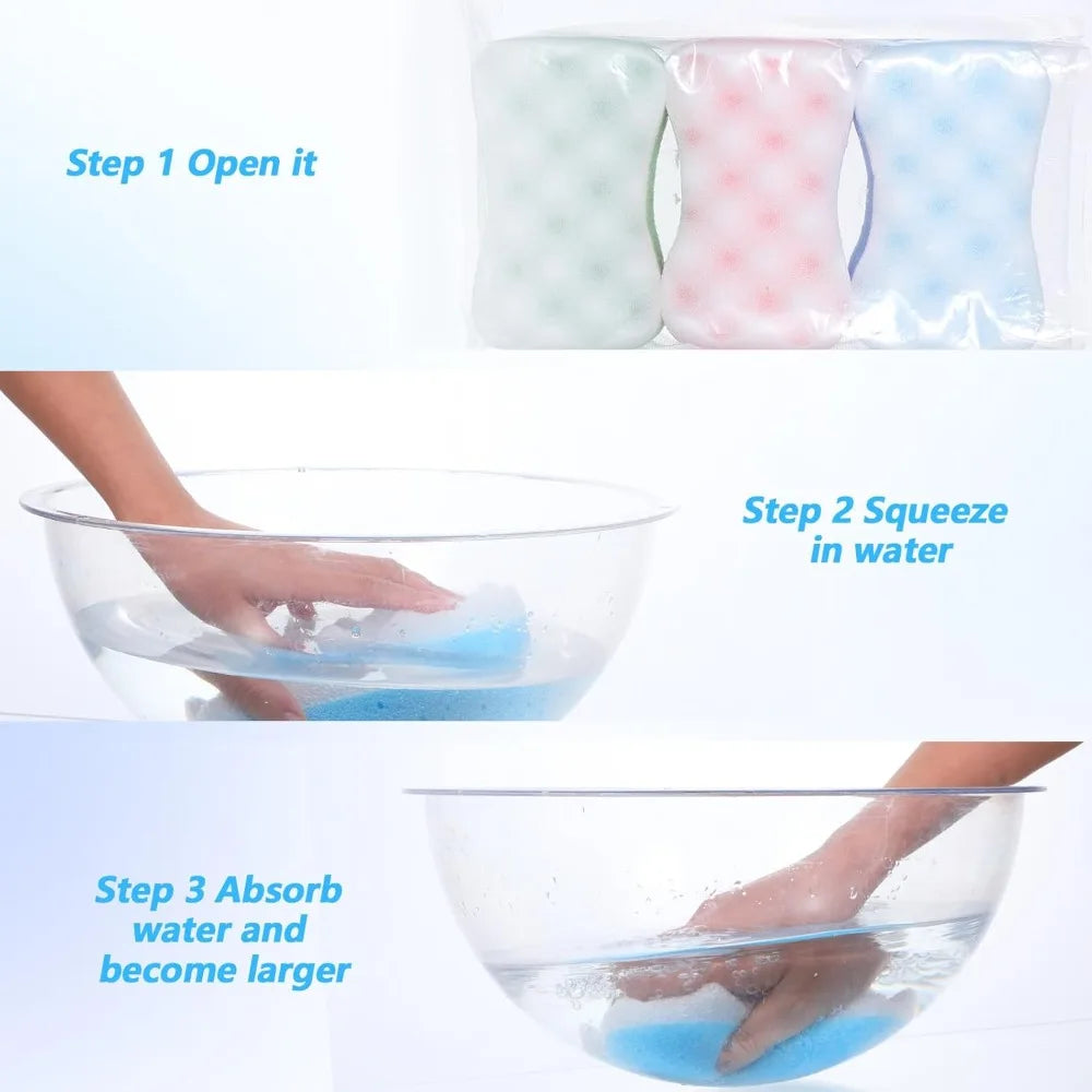 Exfoliating Bath Sponge Pouf Loofah | 1 or 3-Pack Spa Scrubber Bath Sponge Pouf QXL