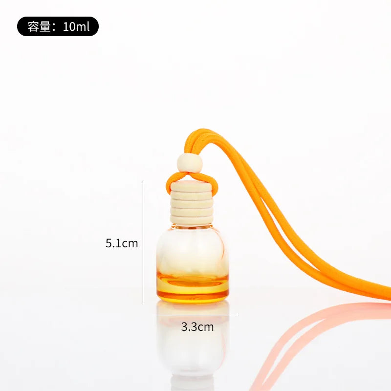10ml Refillable Car Aroma Bottle with Wooden Cap Hanger Car Aroma Bottle QXL