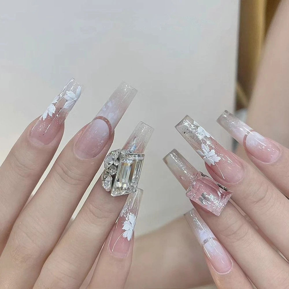 Ice Flower Nail Art Stickers | Floral Adhesive Decals Nail Art Stickers QXL
