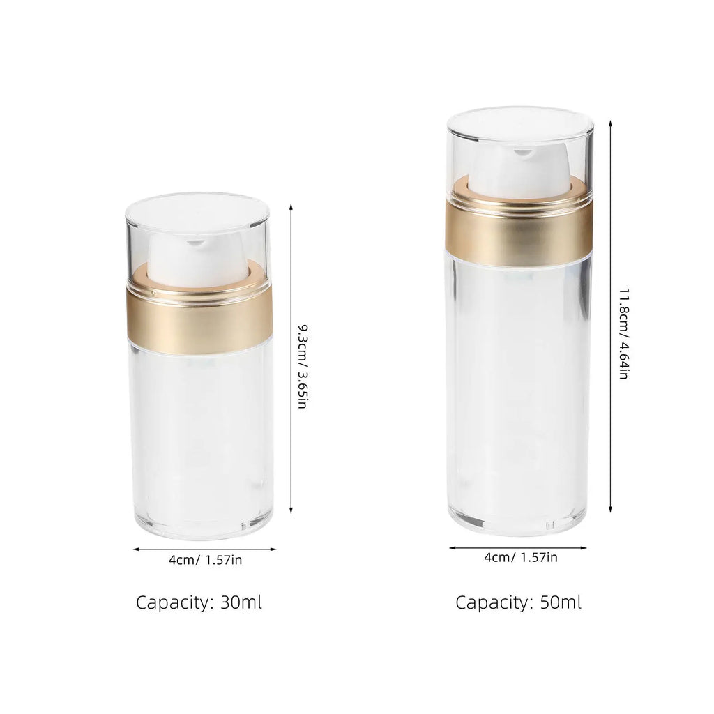 4-Pack Airless Pump Bottles 30ml 50ml | Refillable Travel Skincare Airless Pump Bottles QXL