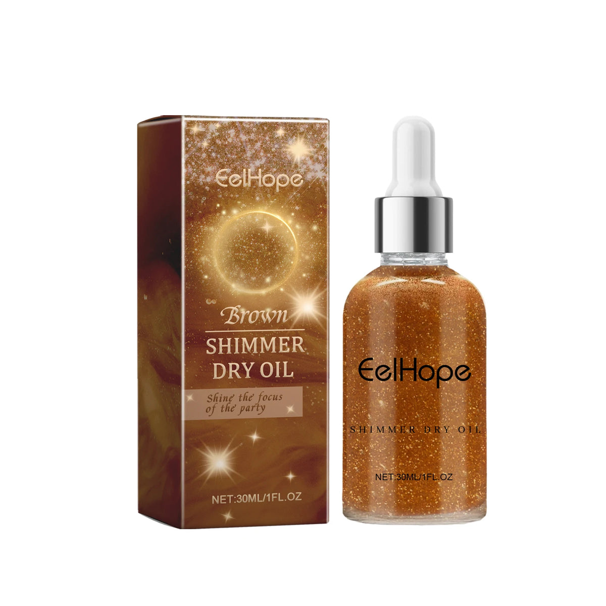 Eelhope Glitter Spray Highlighter – Skin, Hair & Face Shimmer Body Glitter Spray QXL Brown