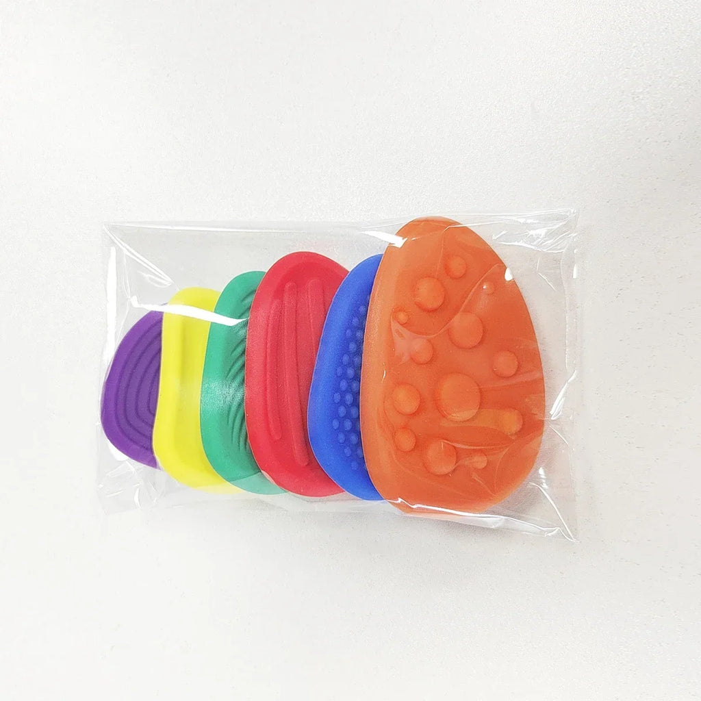 Silicone Sensory Fidget Stones 6-Pack | Textured Calming Toys Sensory Fidget Toys QXL 6-piece