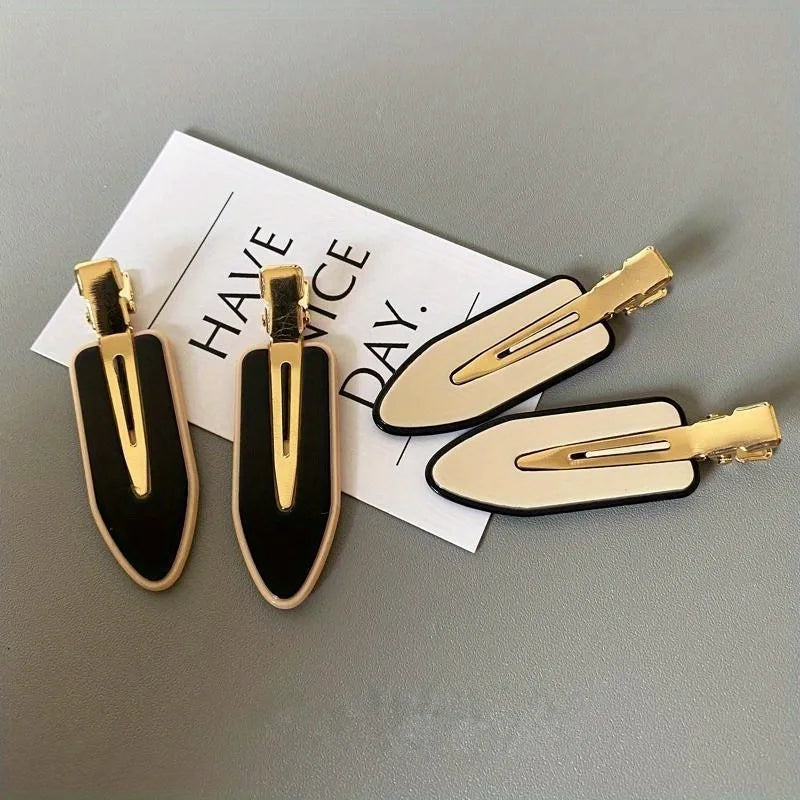 Metal Duck Bill Hair Clips | Traceless Side Bang Clips 2-Pack Hair Clip Barrette QXL
