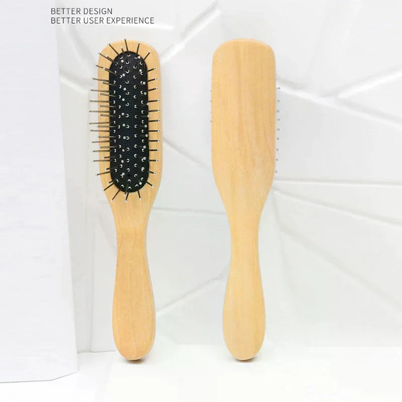 Natural Wood Air Cushion Hair Comb | Scalp Detangler Brush Air Cushion Hair Comb QXL