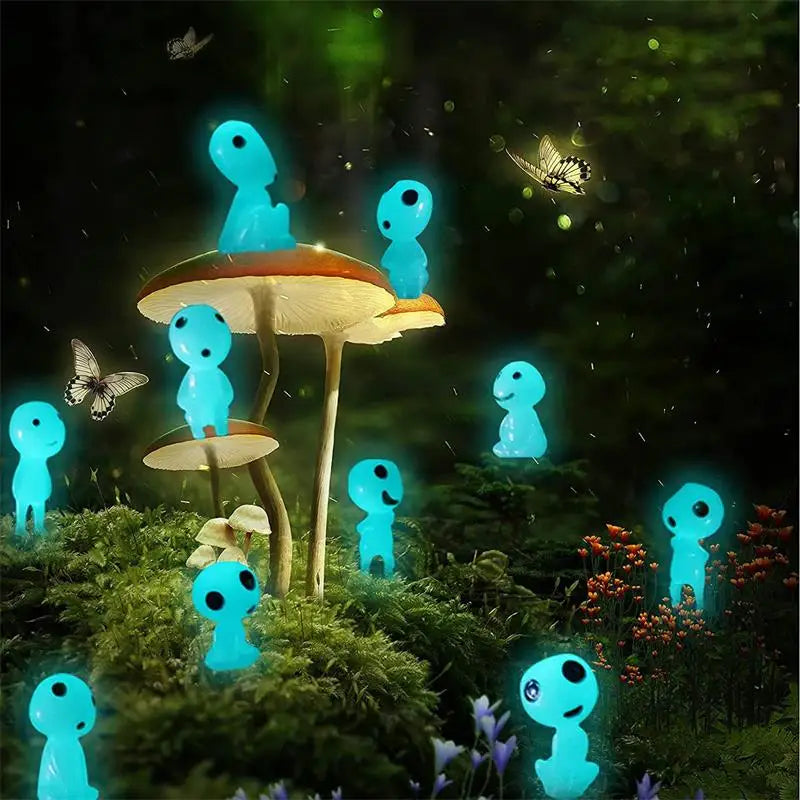 10-Pack Glow-in-the-Dark Tree Spirit Miniature Garden Statues Miniature Garden Statues QXL