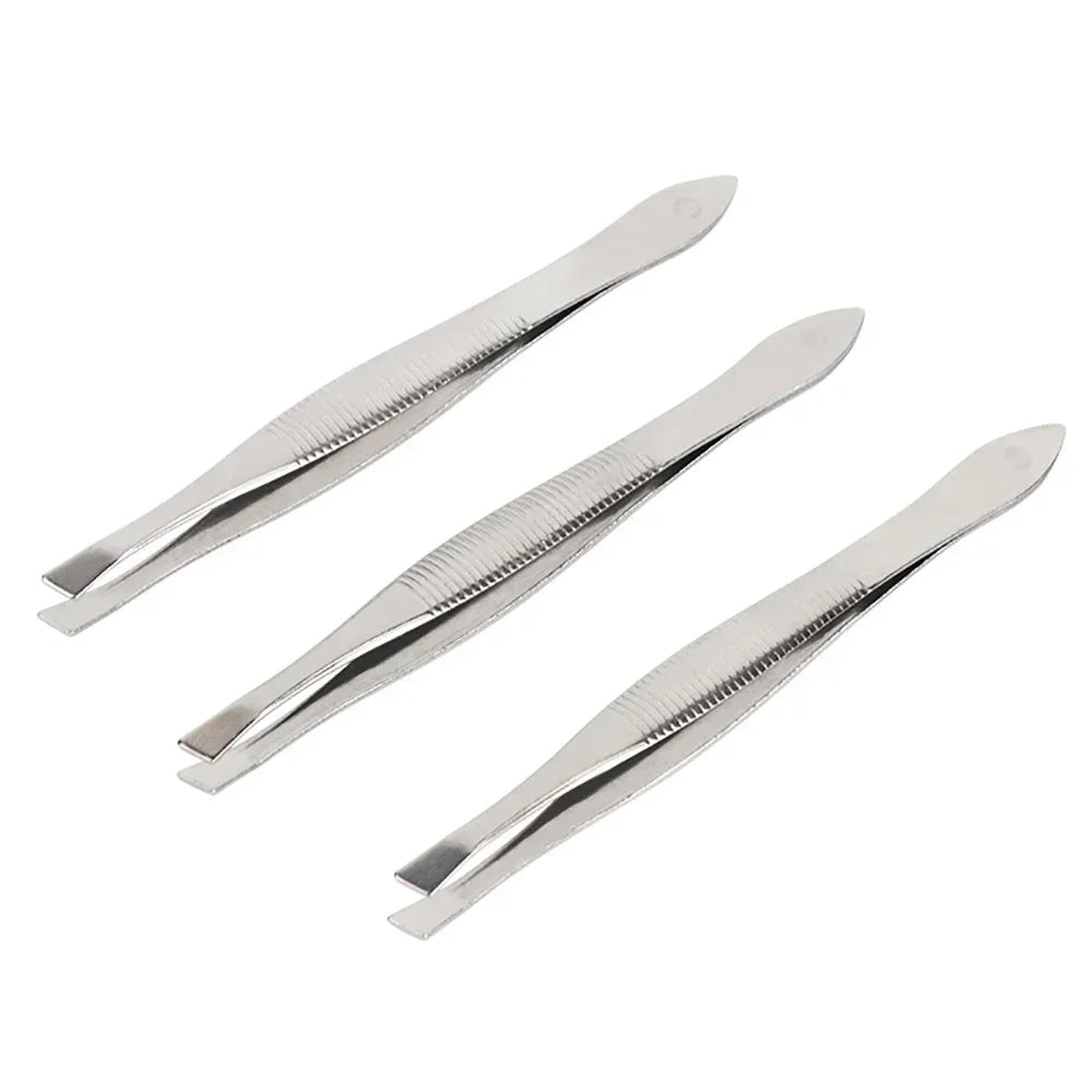 2-Pack Slant Tip Stainless Steel Eyebrow Tweezers | Beauty Tool Eyebrow Tweezers QXL