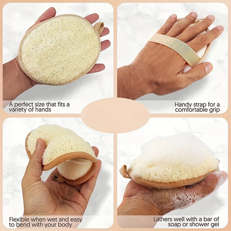 Natural Loofah Body Scrubber | Exfoliating Bath Sponge Loofah Bath Scrubber QXL