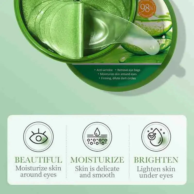 SADOER 60-Pc Aloe Vera Collagen Eye Patches – Firm & Hydrate Eye Treatment Patches QXL