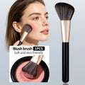 KOSSHOW Sloped Blush Brush – Wood Handle & Gold Ferrule Blush Makeup Brush QXL black