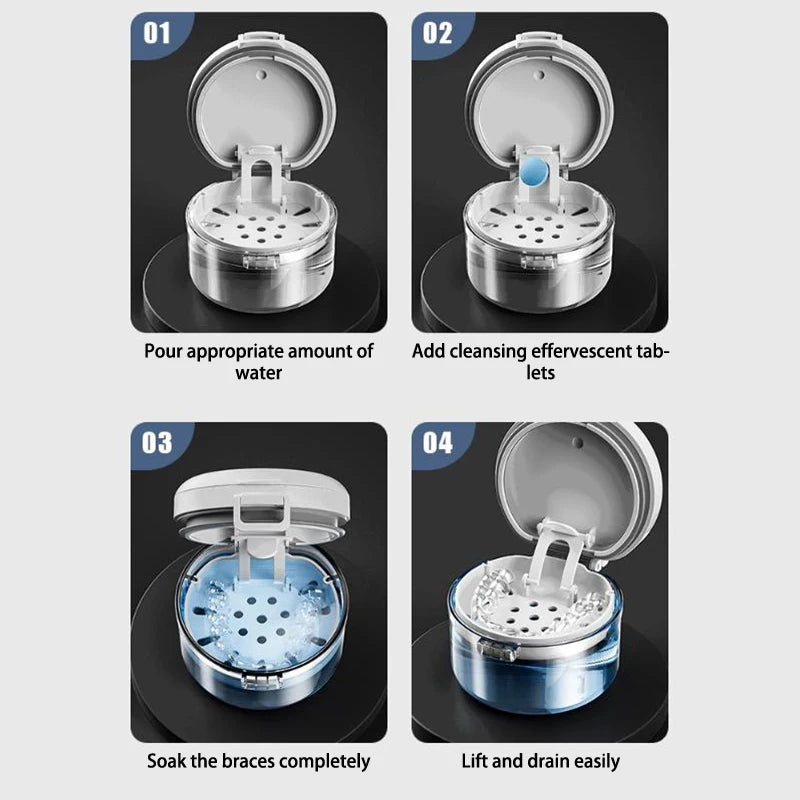 Portable Retainer & Aligner Soaking Case with Filter | YOVIP Retainer Soaking Case QXL