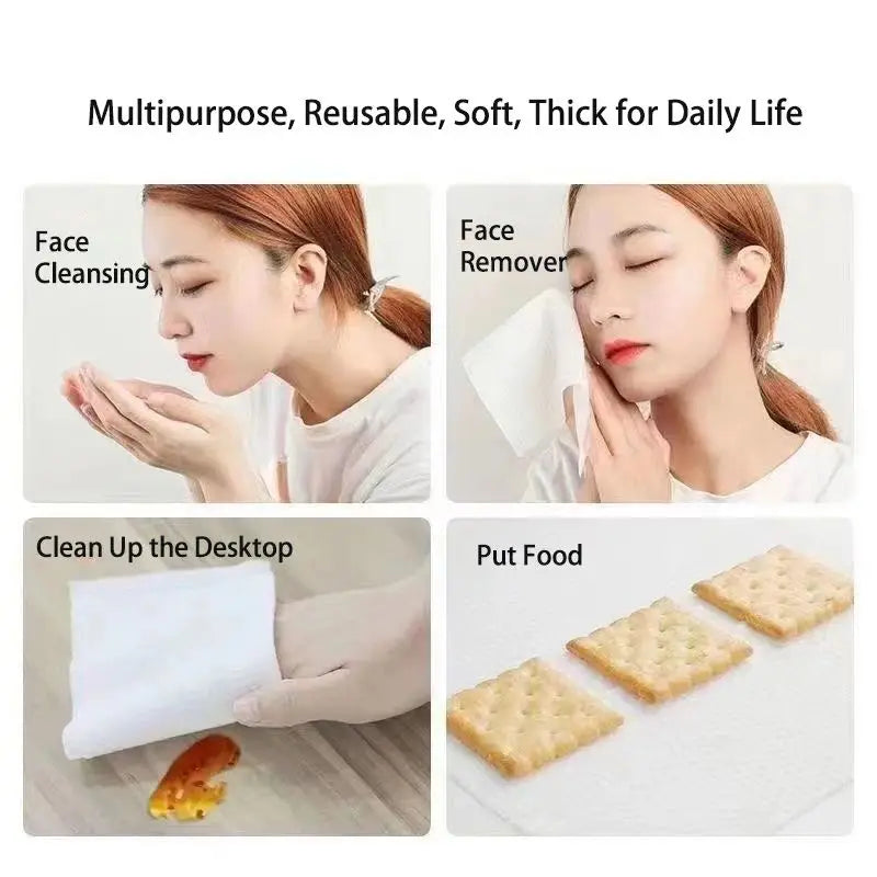 110-Pack Disposable Face Towels | Wet & Dry Makeup Remover Disposable Face Towels QXL