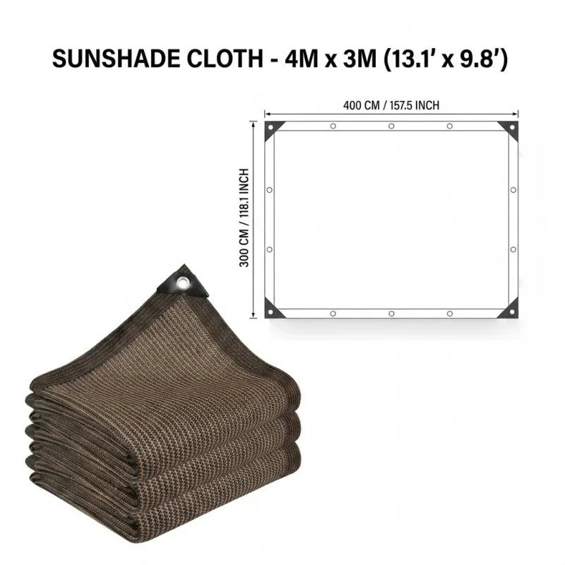 3M x 4M UV Shade Sail | Heavy Duty HDPE Canopy Cover Sun Shade Sail QXL brown 10 1
