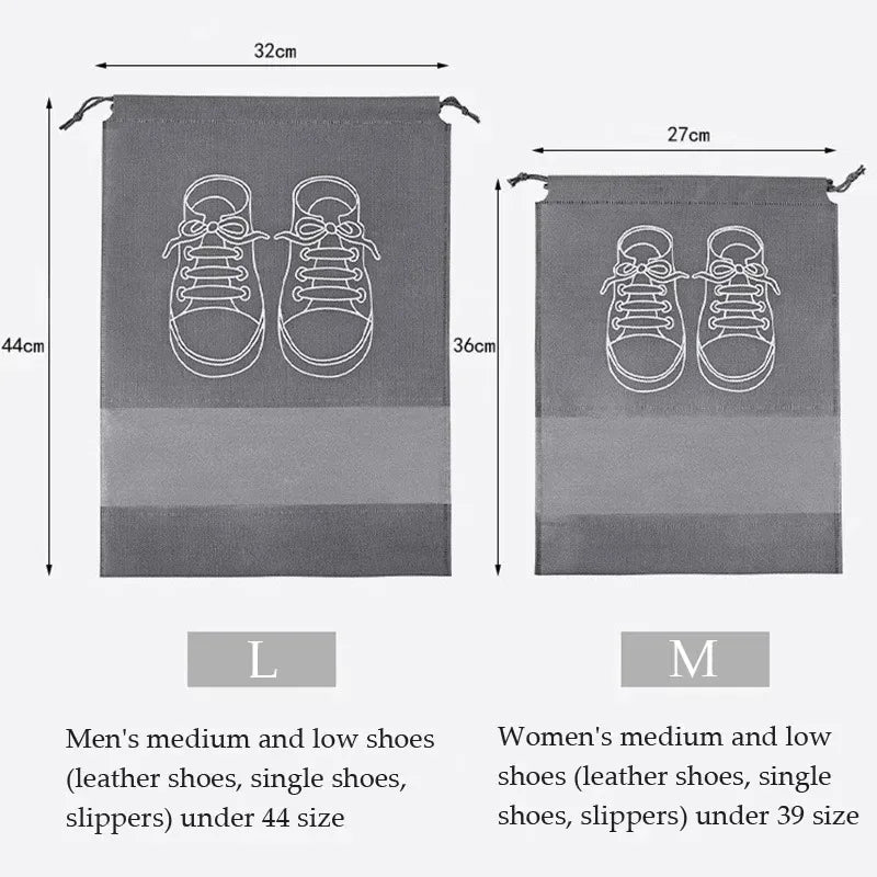 10-Pack Transparent Non-Woven Shoe Storage Bags with Zipper Shoe Storage Bags QXL