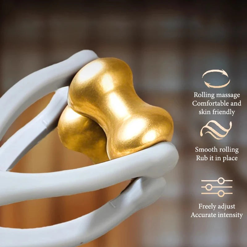 Dual-Row Brass & Bian Stone Finger Roller Massager Finger Roller Massager QXL