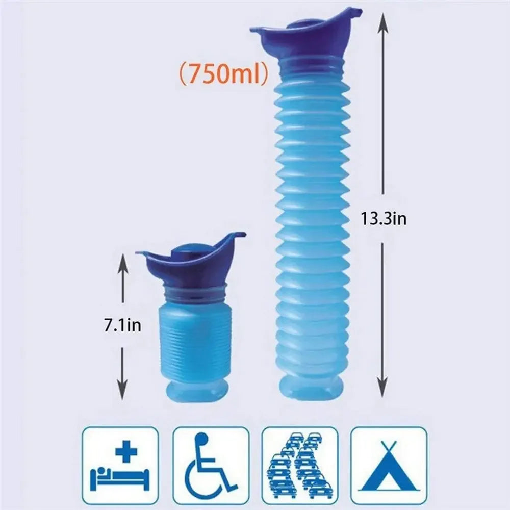 Portable Collapsible Urinal Bottle 750ml – Unisex Travel Portable Travel Urinal QXL