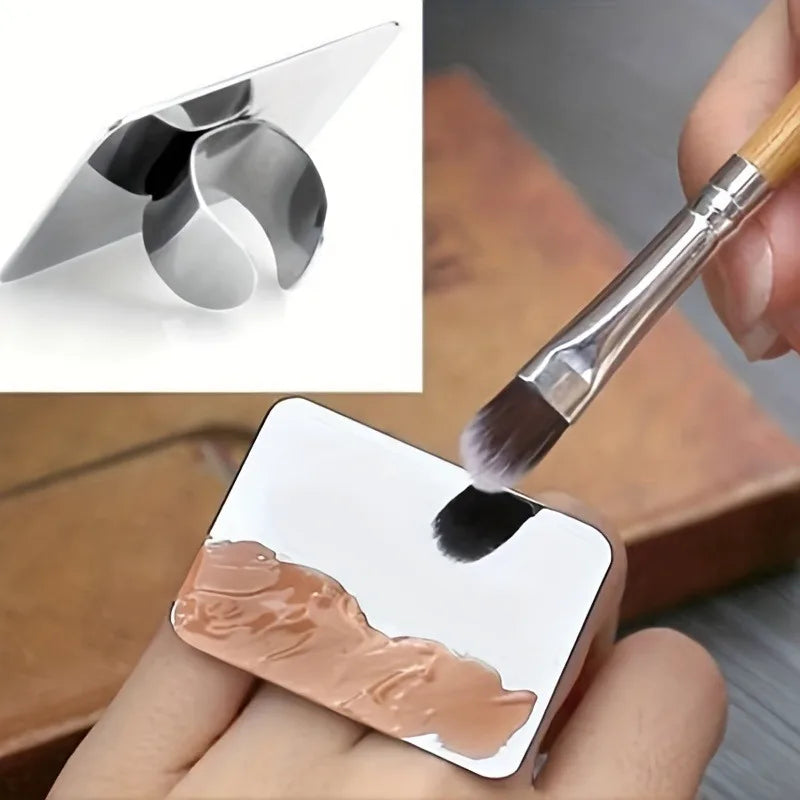2-Pack Stainless Steel Makeup Mixing Palette | Nail & Eye Art Makeup Mixing Palette QXL