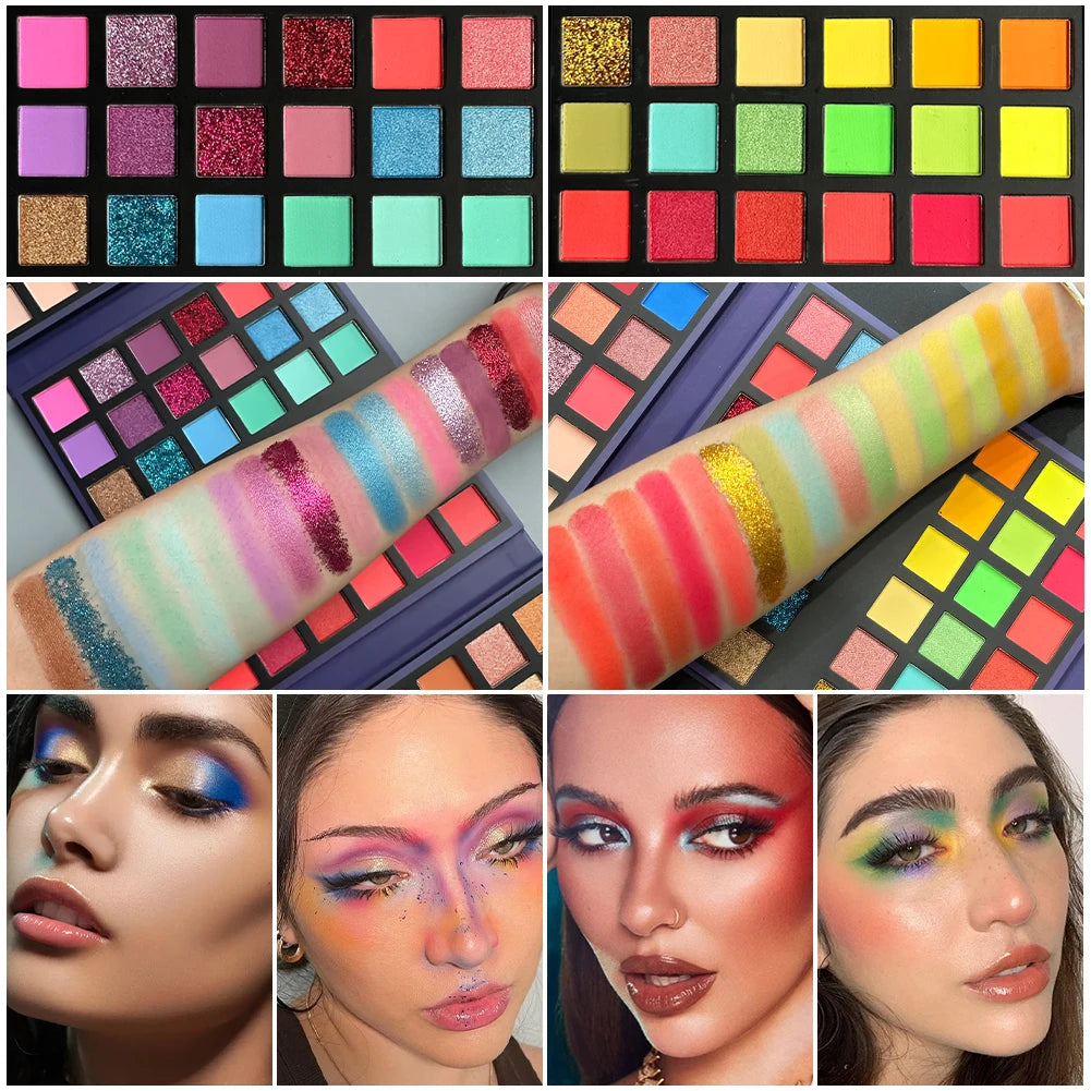 VERONNI 72-Color Matte & Glitter Eyeshadow Palette – Waterproof Eyeshadow Palette QXL