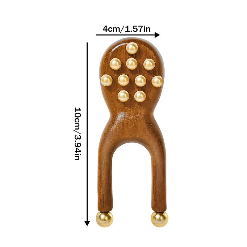 Wooden Nose Gua Sha Massager | Sandalwood & Brass Beads Gua Sha Massager QXL onesize