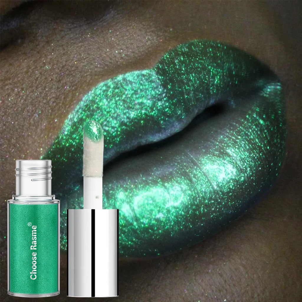 Pearlescent Lip Gloss | Shimmering Lip Glaze Green & Purple Lip Gloss QXL