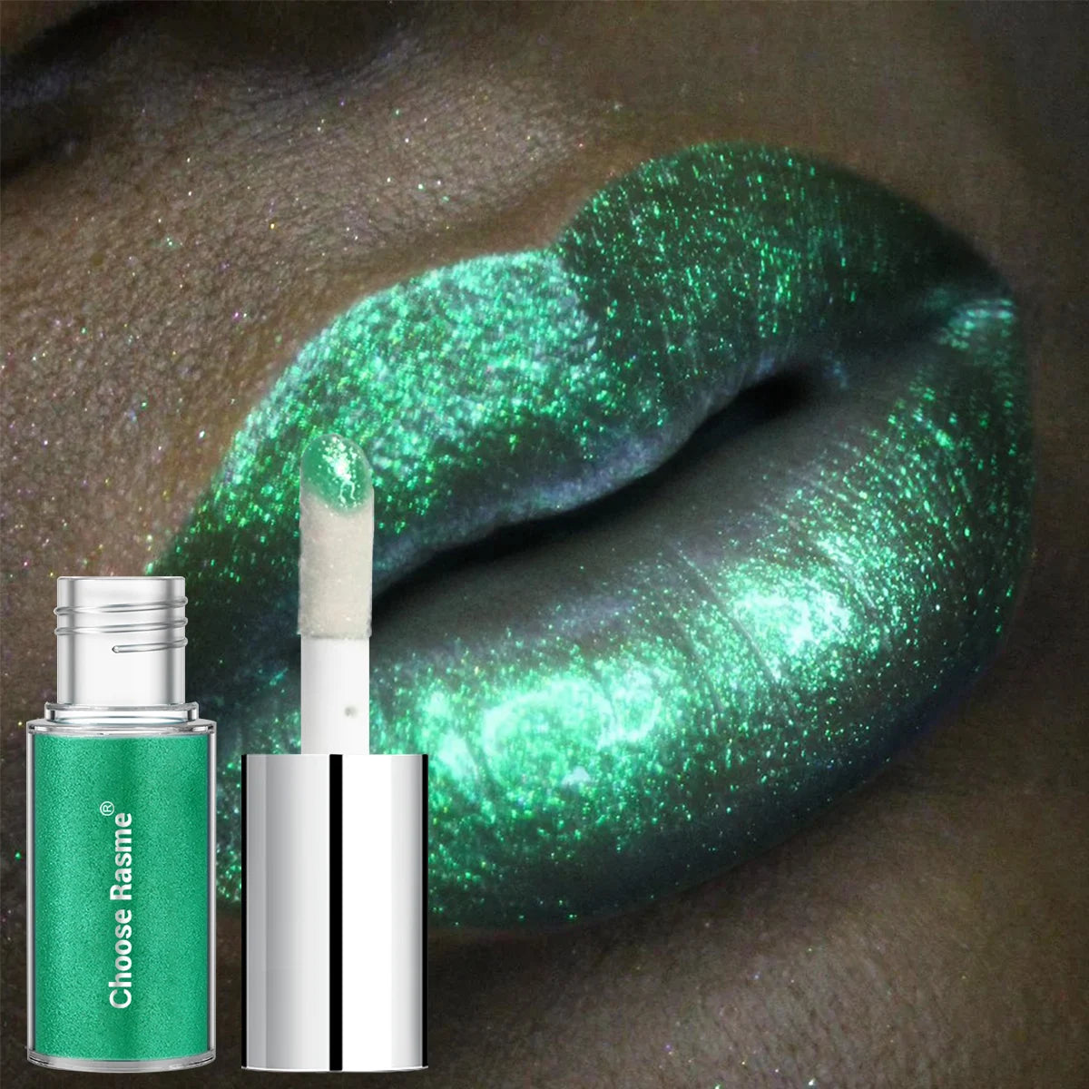 Pearlescent Lip Gloss | Shimmering Lip Glaze Green & Purple Lip Gloss QXL
