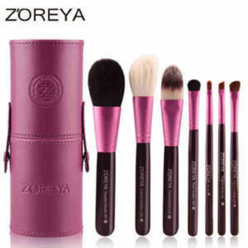 7-Piece Makeup Brush Set with PU Case | Eye, Face & Contour Makeup Brush Set QXL