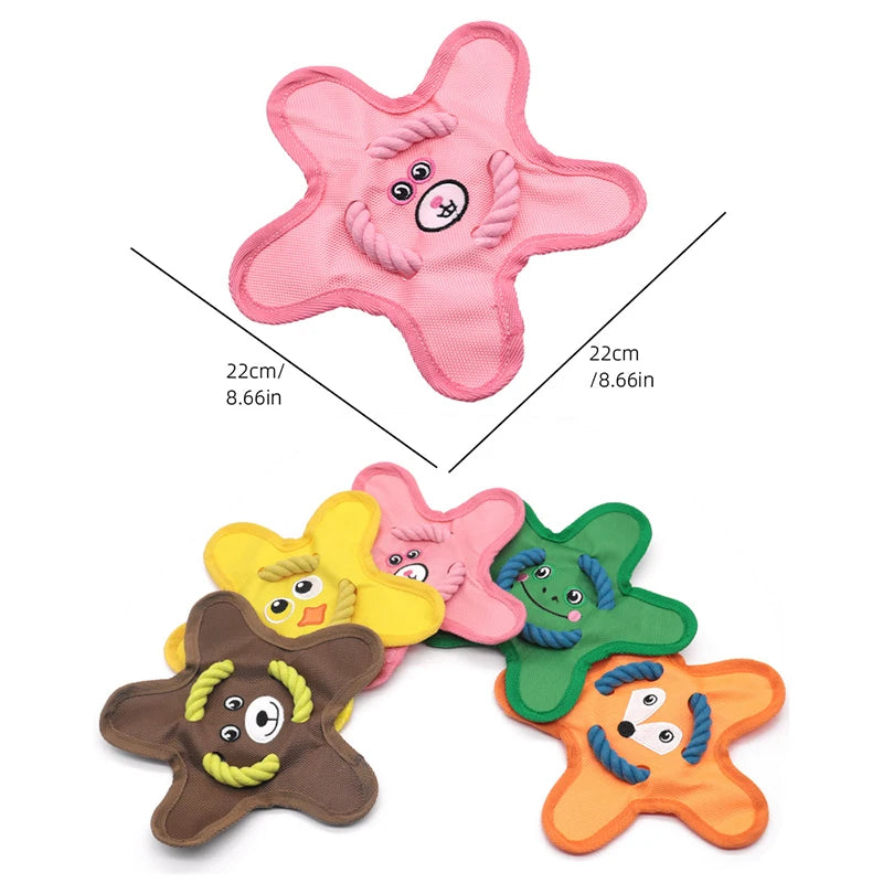 Interactive Squeaky Dog Fetch Flying Disc | Soft Fleece Pet Toy Dog Fetch Toy QXL