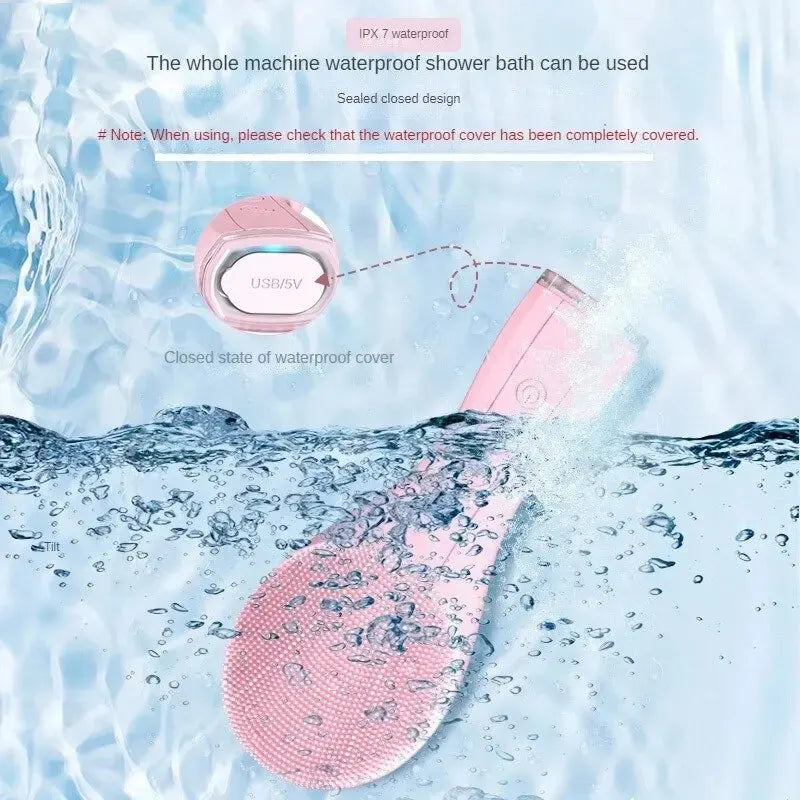 Sonic Silicone Facial Cleansing Brush | IPX-7 Waterproof USB Facial Cleansing Brush QXL