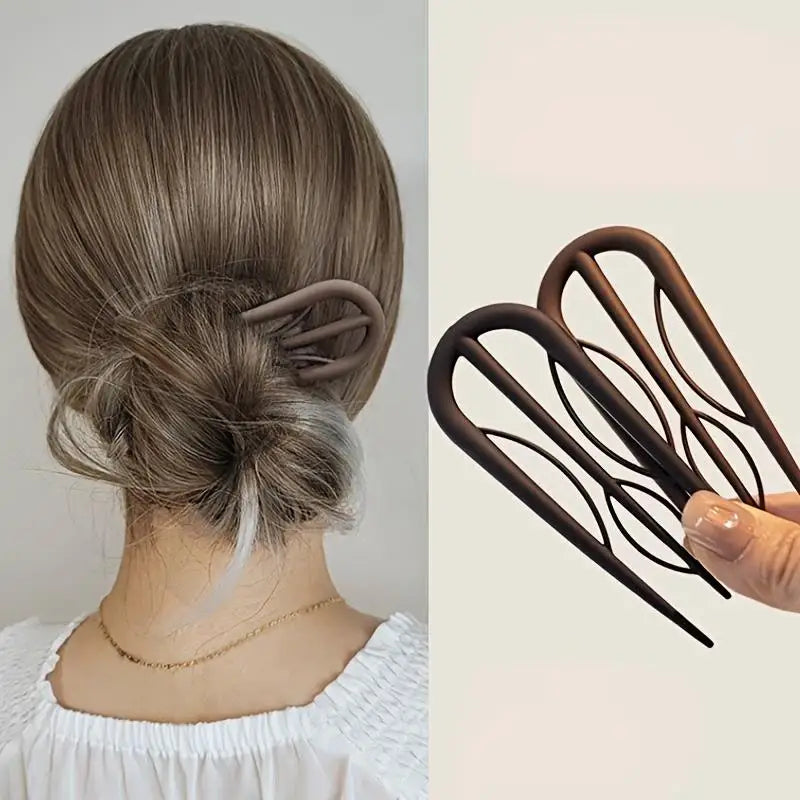 4-Pack Frosted U-Shape Hairpin Set | Elegant Hair Clips Hair Clip Set QXL