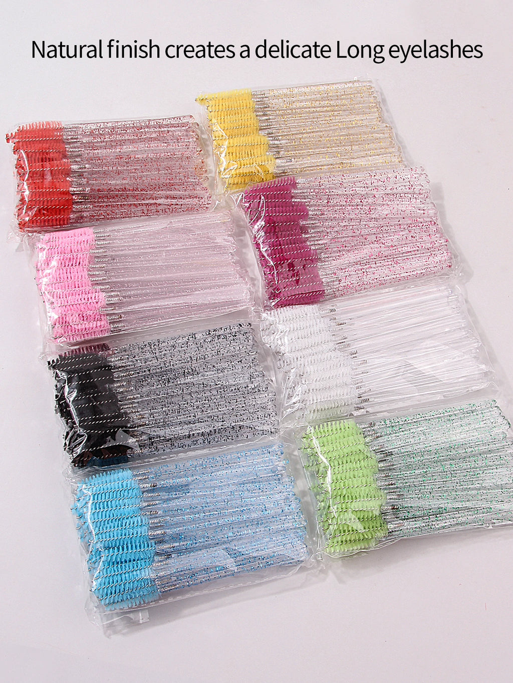 50-Pack Crystal Spiral Eyelash Brushes & Eyebrow Combs Eyelash Brush Set QXL