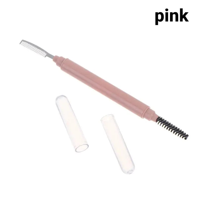 Dual-Ended Eyebrow Brush & Spoolie Comb | Brow Tool Eyebrow Grooming Tool QXL Pink