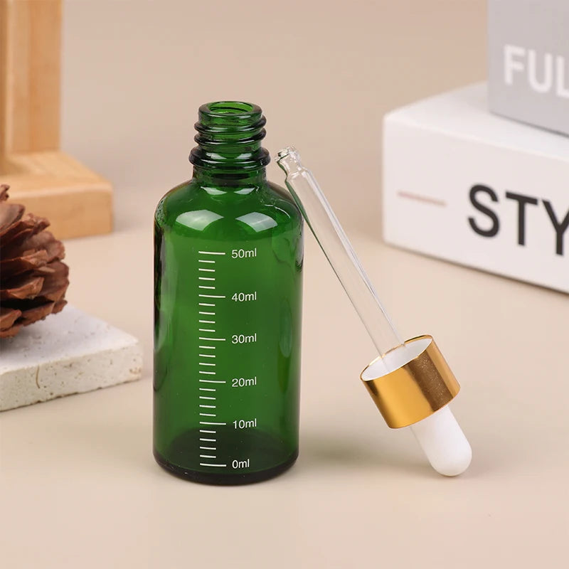 Green Glass Dropper Bottles 5ml–100ml | Graduated Refillable Glass Dropper Bottle QXL