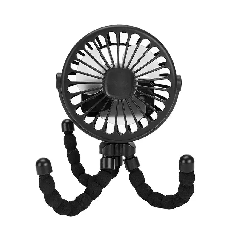Clip-On Baby Stroller Fan | USB & Battery Portable Mini Fan Portable Baby Fan QXL B388 black