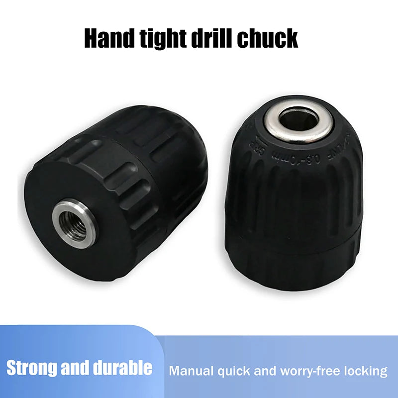 Keyless Drill Chuck 0.8–10mm | 3/8" 24UNF & 1/4" Hex Adapter Keyless Drill Chuck QXL