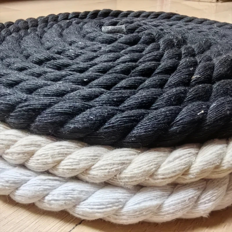 12mm Twisted Cotton Rope | Black & White DIY Craft Cord Twisted Cotton Rope QXL