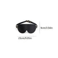 Black PU Leather Eye Mask | Adjustable Gold Buckle Sleep Mask Sleep Eye Mask QXL Black