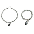 Crystal Pendant Necklace & Bracelet Set | Sparkling Women's Gift Crystal Jewelry Set QXL A3