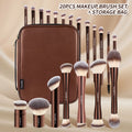 MAANGE Pro 20-Pc Makeup Brush Kit with Storage Bag Makeup Brush Set QXL Coffee Brown