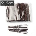50-Pack U-Shaped Metal Bobby Pins | Wavy Hair Clips & Barrettes Hair Bobby Pins QXL A 50 pcs 5cm Brown