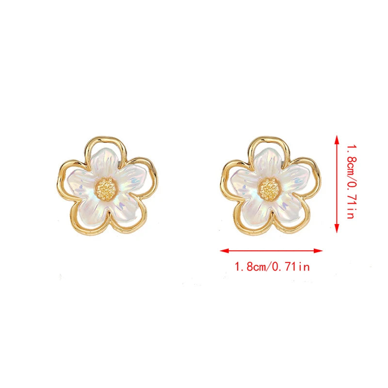 Crystal Pearl Floral Stud Earrings | Korean Style Jewelry Stud Earrings QXL