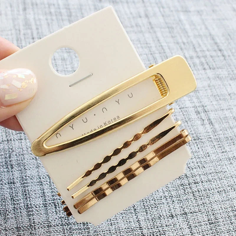 3-Pack Pearl Gold Hair Clips Bobby Pins Barrettes Set Hair Clip Set QXL