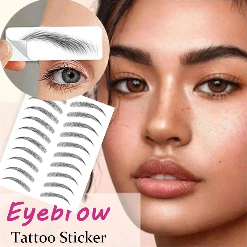 6D Hair-Like Eyebrow Tattoo Stickers | Water Transfer, Long Lasting Eyebrow Tattoo Stickers QXL