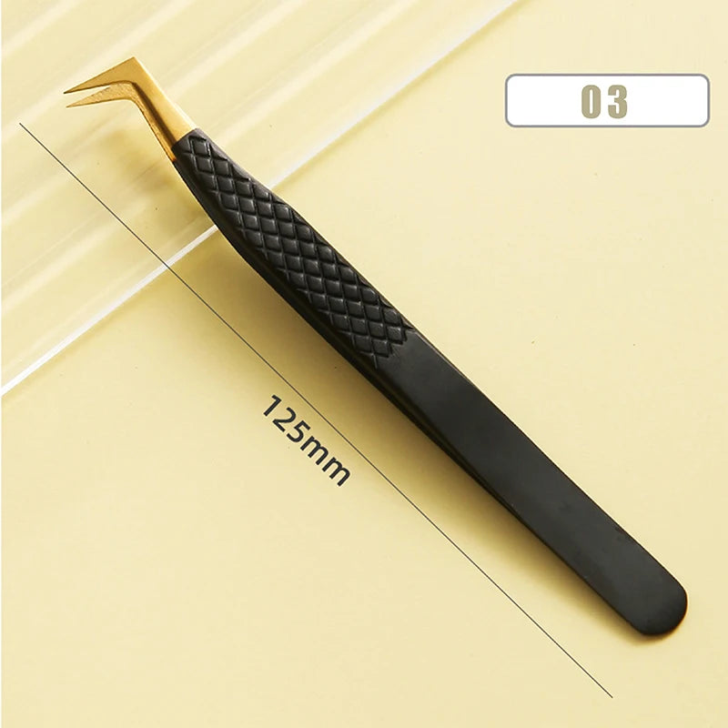 Antistatic Eyelash Extension Tweezers | Precision Stainless Steel Lash Extension Tweezer QXL 03