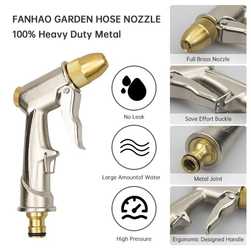 High-Pressure Garden Hose Spray Gun | 4-Mode Zinc Nozzle Garden Hose Spray Gun QXL