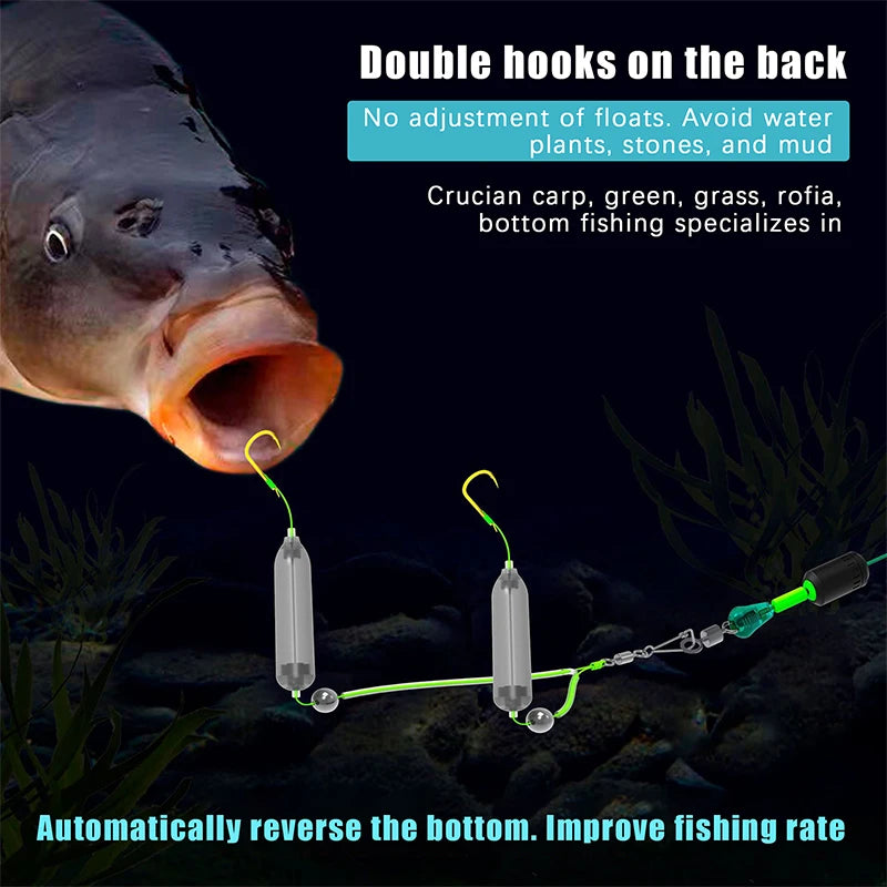 Double Fishing Hook | High Carbon Steel Barbs & Bait Keeper Fishing Hook QXL